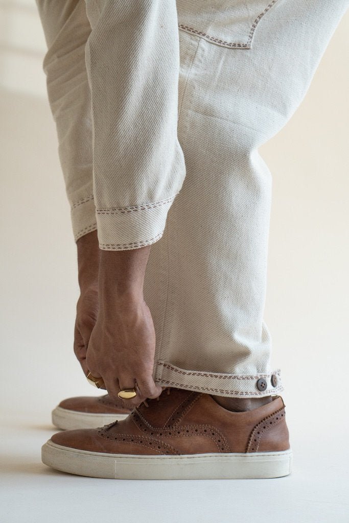 Buy Dawning Utility Pants | 100% Cotton | Handwoven | Undyed and Unbleached | Shop Verified Sustainable Mens Pants on Brown Living™