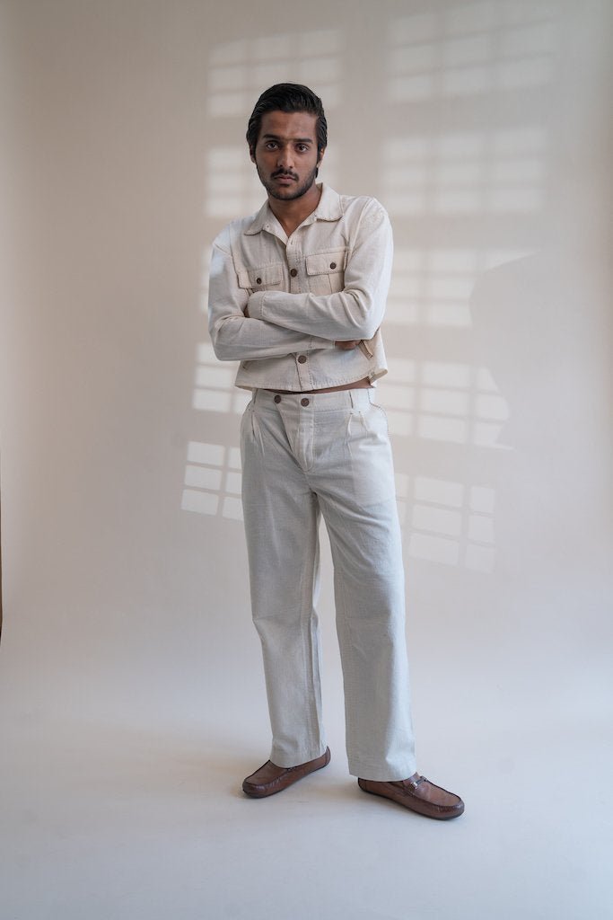 Buy Dawning Wide Leg Pants | 100% Cotton | Hand Embroidered | Undyed and Unbleached | Shop Verified Sustainable Mens Pants on Brown Living™