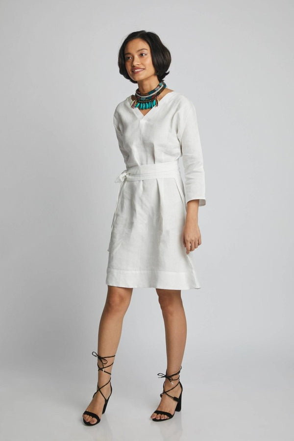 Buy Dazzle Tie Up Dress White | Shop Verified Sustainable Womens Dress on Brown Living™