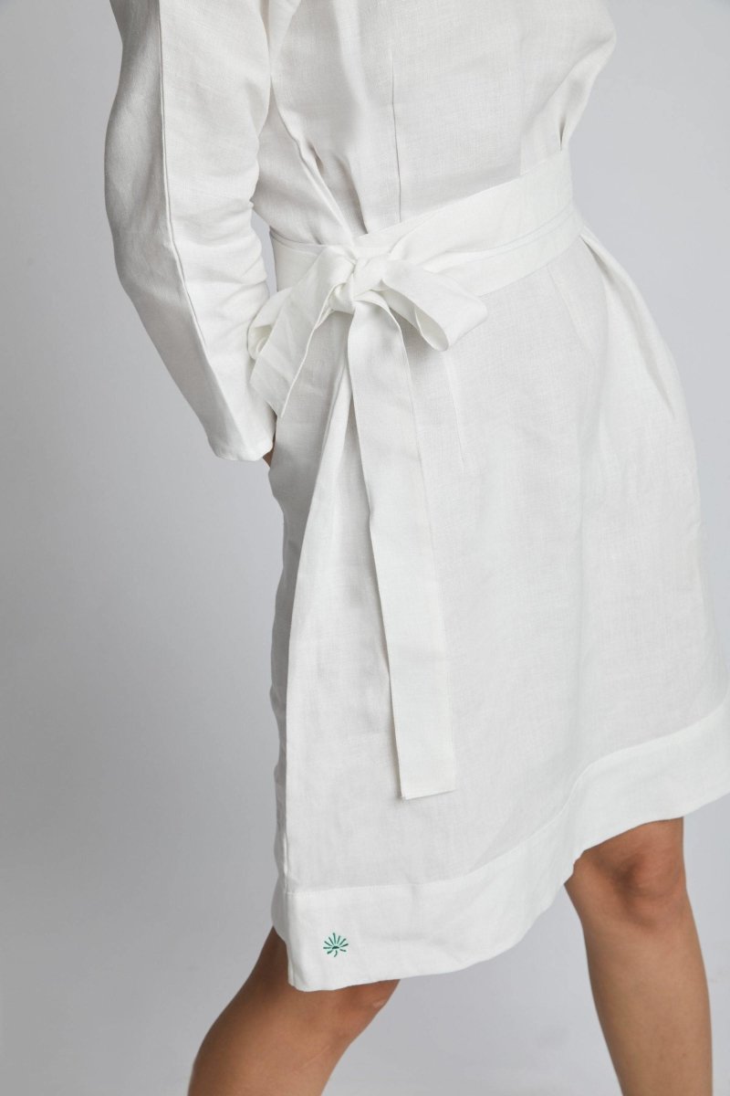 Dazzle Tie Up Dress White | Verified Sustainable by Brown Living™