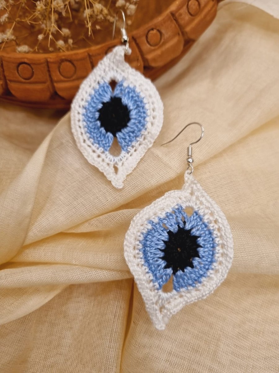 Deep Sea Crochet Earrings | Handwoven earrings | Verified Sustainable by Brown Living™