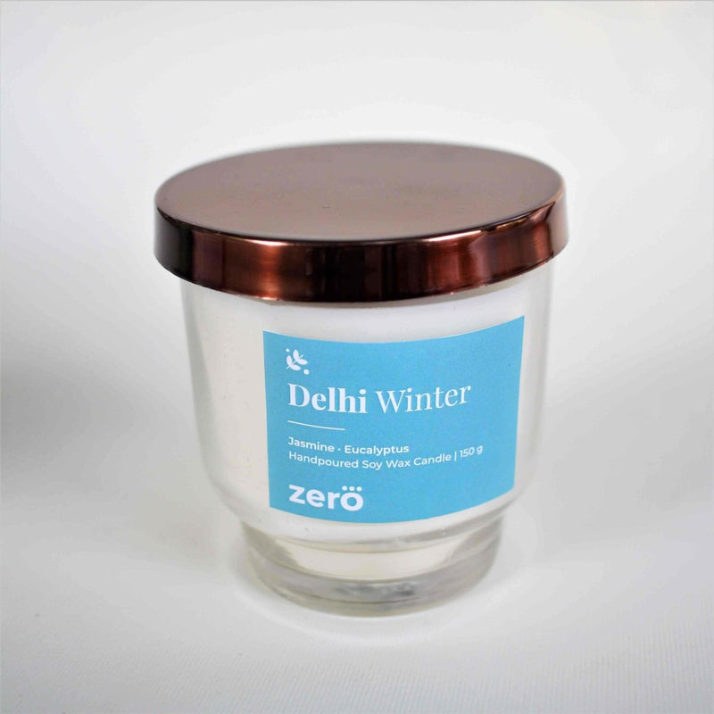 Buy Delhi Winters Jasmine Eucalyptus | Scented Soy Wax Candle | 150 gm | Shop Verified Sustainable Candles & Fragrances on Brown Living™