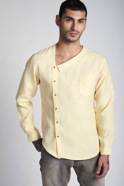 Delta Asymmetric Shirt Light Yellow | Verified Sustainable by Brown Living™