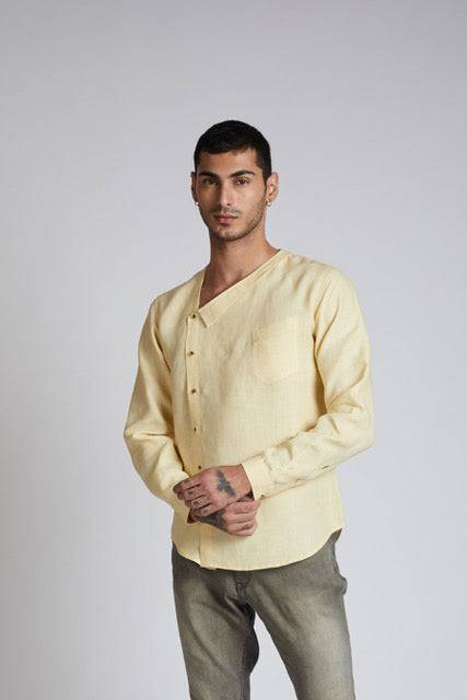 Delta Asymmetric Shirt Light Yellow | Verified Sustainable by Brown Living™