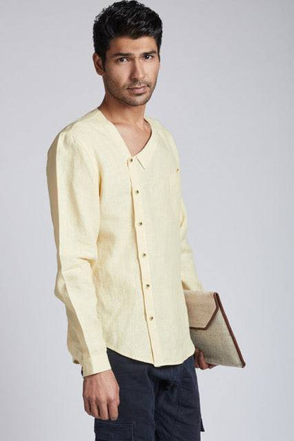 Delta Asymmetric Shirt Light Yellow | Verified Sustainable by Brown Living™