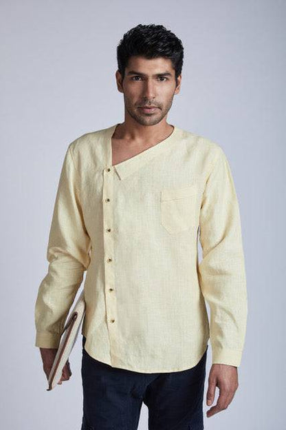 Delta Asymmetric Shirt Light Yellow | Verified Sustainable by Brown Living™