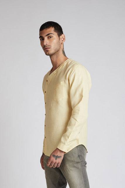 Delta Asymmetric Shirt Light Yellow | Verified Sustainable by Brown Living™