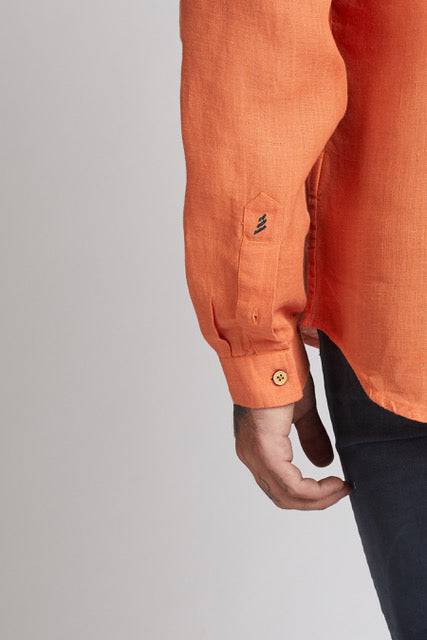 Buy Delta Asymmetric Shirt Orange | Shop Verified Sustainable Mens Shirt on Brown Living™