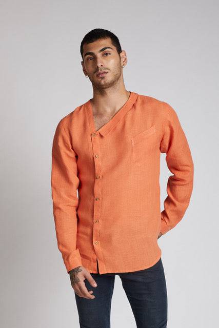 Buy Delta Asymmetric Shirt Orange | Shop Verified Sustainable Products on Brown Living
