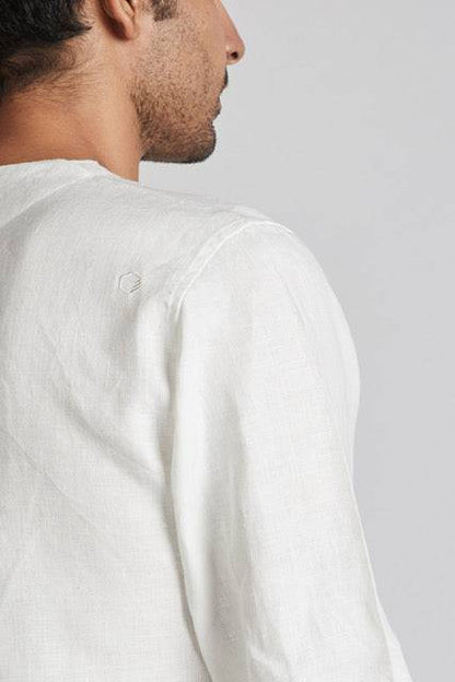 Delta Asymmetric Shirt White | Verified Sustainable by Brown Living™