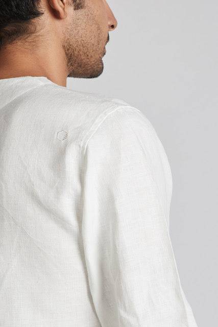 Delta Asymmetric Shirt White | Verified Sustainable by Brown Living™