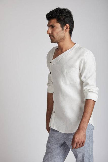 Delta Asymmetric Shirt White | Verified Sustainable by Brown Living™