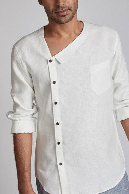 Delta Asymmetric Shirt White | Verified Sustainable by Brown Living™