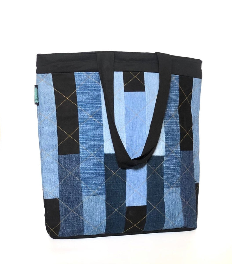 Buy Denim Tote - Rectangular Patchwork | Shop Verified Sustainable Products on Brown Living