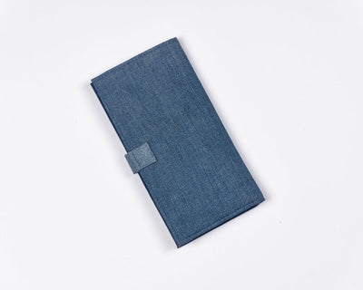 Denim Travel Wallet – Travel Organiser on Brown Living™. SKU: UMW - TRAVEL - W - 01. Img 1.