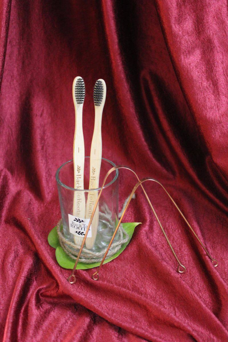 Buy Dental Kit | Bamboo Toothbrush & Copper Tongue Cleaner x 2 | Shop Verified Sustainable Oral Care on Brown Living™