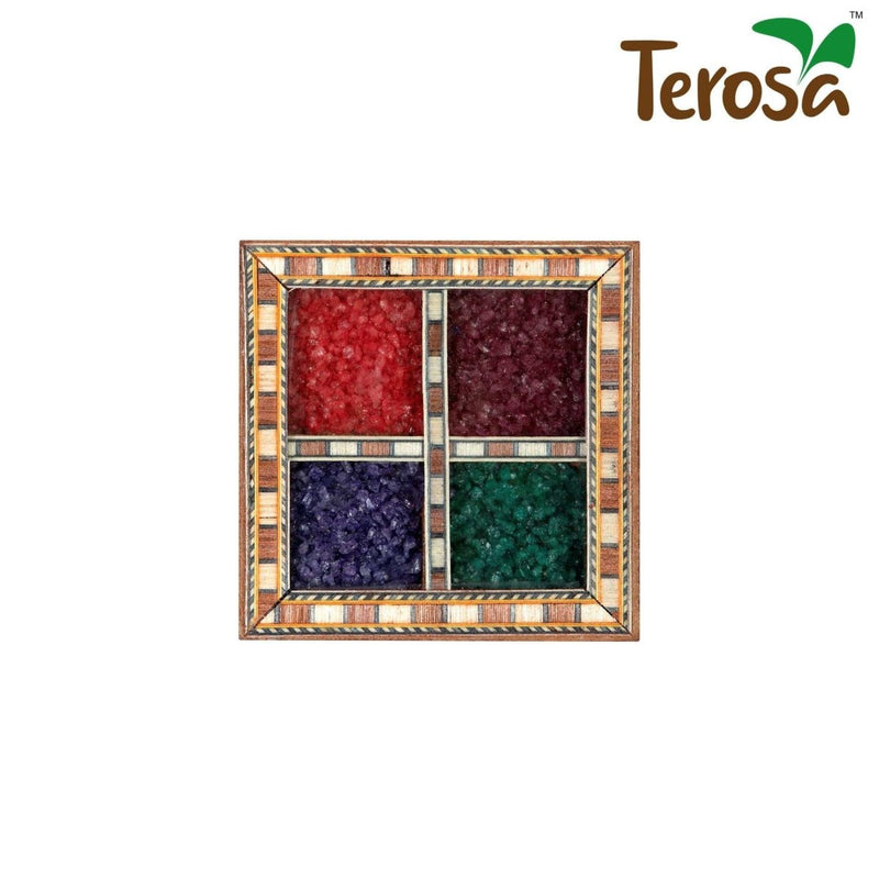 Buy Desert Gems Coaster Set II Wooden Handicraft - 4 Coasters | Shop Verified Sustainable Serving Set on Brown Living™