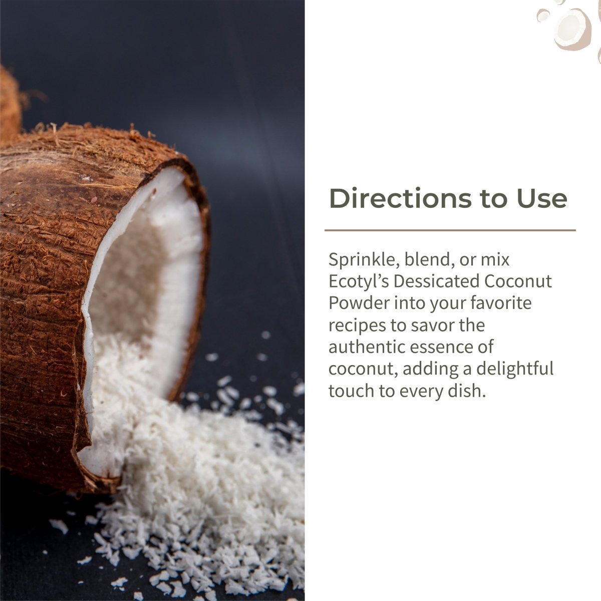 Desiccated Unsweetened Coconut Powder | 250g | Verified Sustainable by Brown Living™