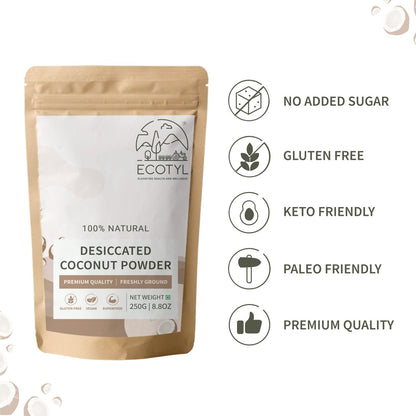 Desiccated Unsweetened Coconut Powder | 250g | Verified Sustainable by Brown Living™