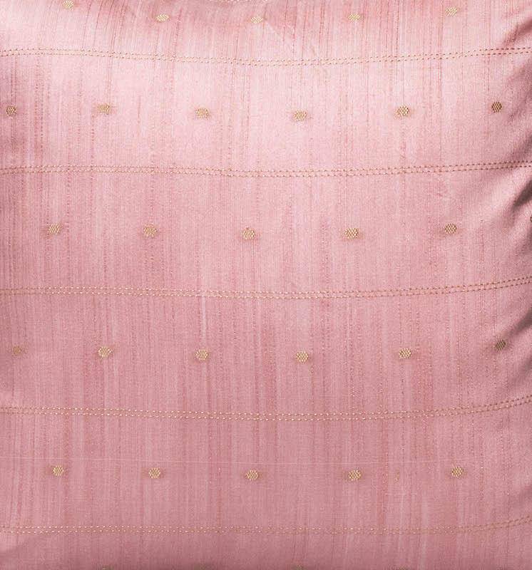 Buy Designer Cushion Cover with Premium Textured Woven Silk Fabric (Rose Pink) Set of 2 & 5 | Shop Verified Sustainable Products on Brown Living