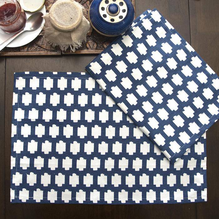 Buy Designer Table Mats / Placements Made With Thick cotton Fabric - 12x18 inch, African Mali Print | Shop Verified Sustainable Table Linens on Brown Living™