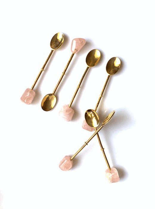 Dessert Spoons – Rose Quartz | set of 6 | Verified Sustainable by Brown Living™