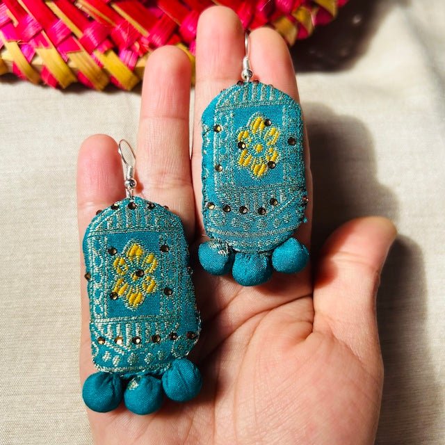 Dholiya Textile Earring | Handcrafted by Artisans | Verified Sustainable Womens earrings on Brown Living™