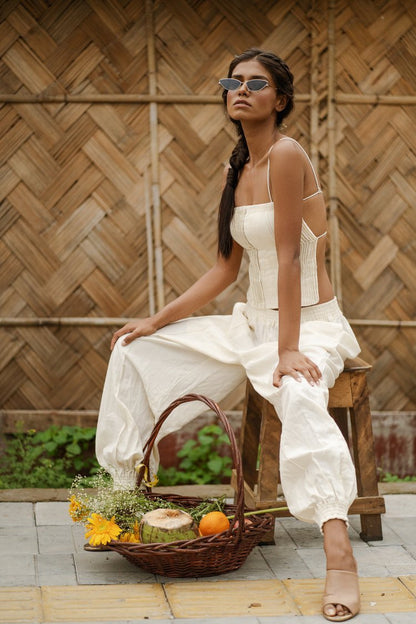 Dhurva Co - Ord Set - Off White | Verified Sustainable by Brown Living™