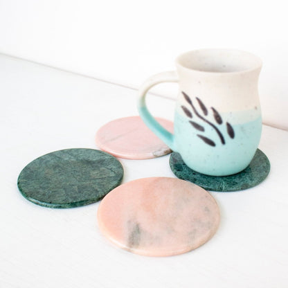 Di - Colored Marble Coasters ( Set Of 4) | Verified Sustainable by Brown Living™