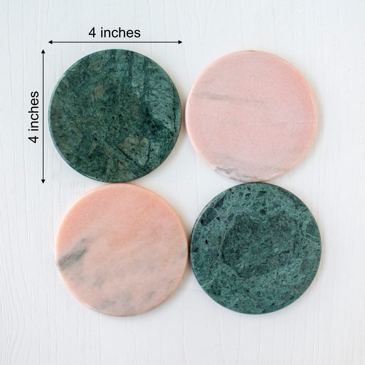 Di - Colored Marble Coasters ( Set Of 4) | Verified Sustainable by Brown Living™