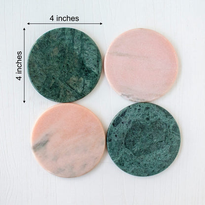 Di - Colored Marble Coasters ( Set Of 4) | Verified Sustainable by Brown Living™