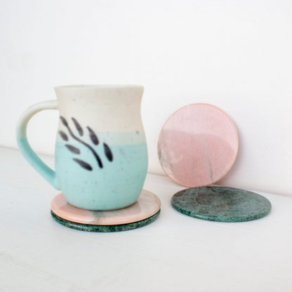 Di - Colored Marble Coasters ( Set Of 4) | Verified Sustainable by Brown Living™