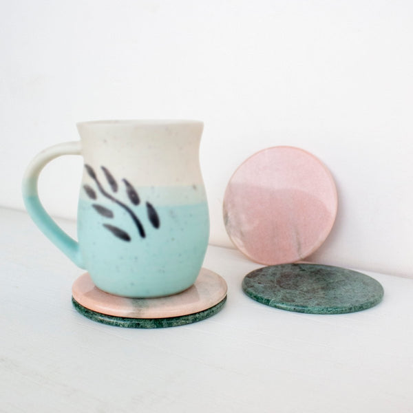 Buy Di-Colored Marble Coasters ( Set Of 4) | Shop Verified Sustainable Products on Brown Living