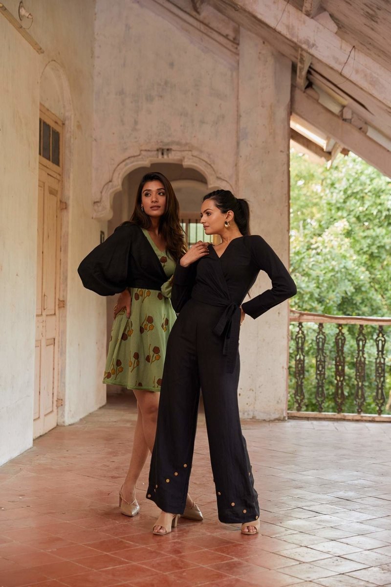 Buy Diagonal Lotus Pods Dress Set | Shop Verified Sustainable Womens Dress on Brown Living™