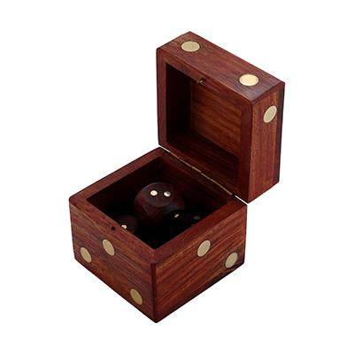 Handcrafted Box and 5 Dice Set Paperweight Puzzle | Verified Sustainable by Brown Living™