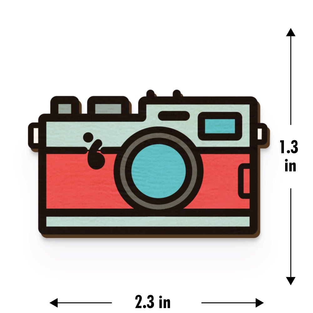 Digital Camera Hand Painted Wooden Magnet | Verified Sustainable by Brown Living™