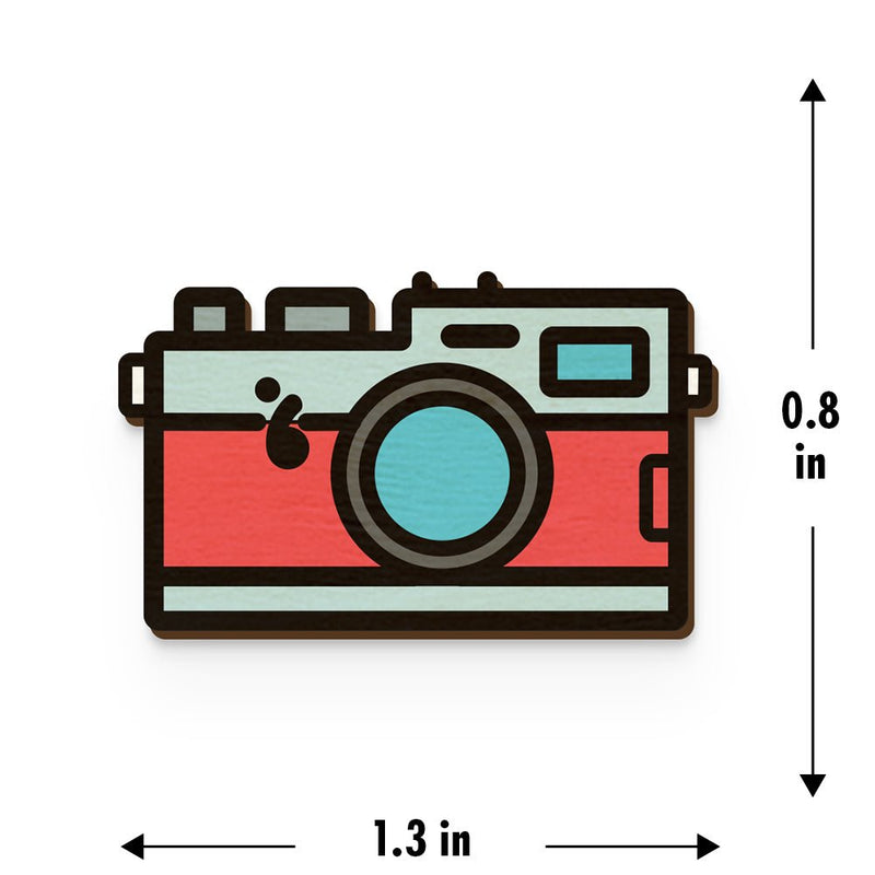 Buy Digital Camera Hand Painted Wooden Pin | Shop Verified Sustainable Products on Brown Living