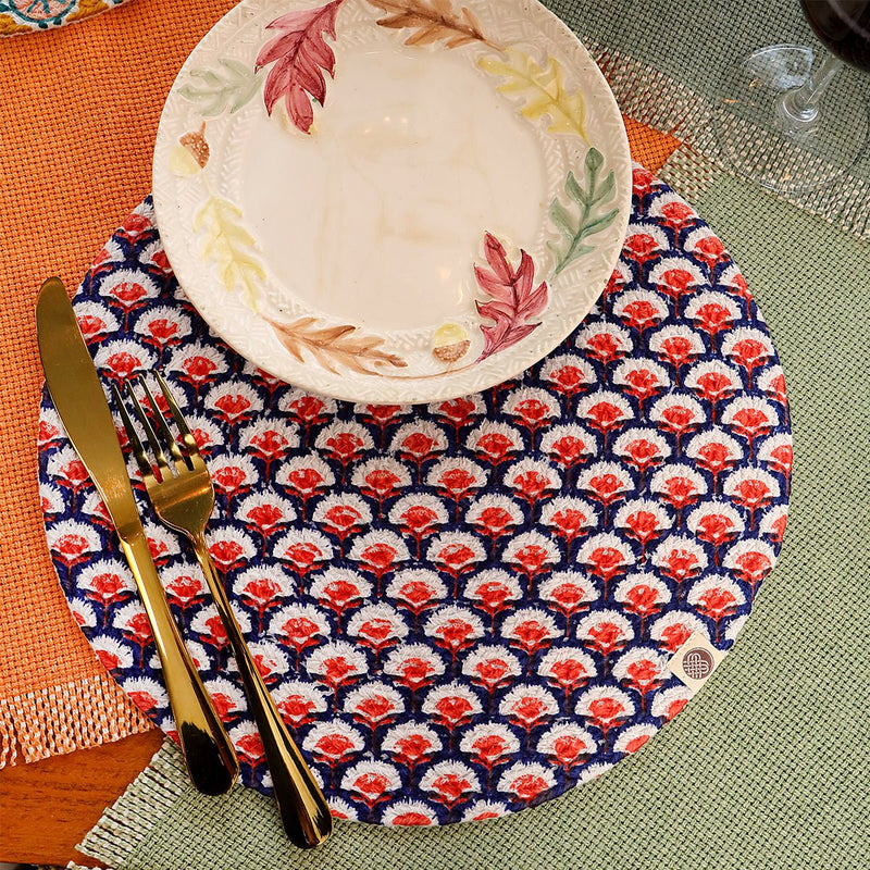 Buy Ditsy Redupple Round Mat - Set of 2 | Shop Verified Sustainable Table Linens on Brown Living™