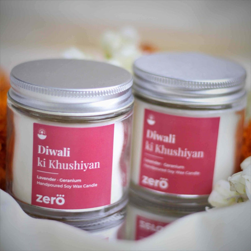 Buy Diwali Vibrance | Lavender Geranium Fragrance | Scented soy wax candle | 100 gm | Shop Verified Sustainable Products on Brown Living