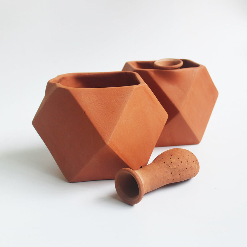 Buy D'MOND-1 Terracotta Planter with Deep Root Watering System Set of 2 | Shop Verified Sustainable Products on Brown Living