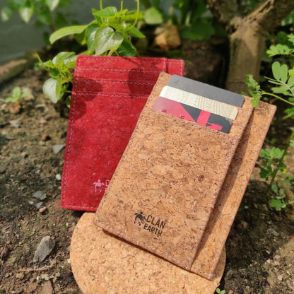DODO Slim Cork Wallet - Wine Red | Verified Sustainable by Brown Living™