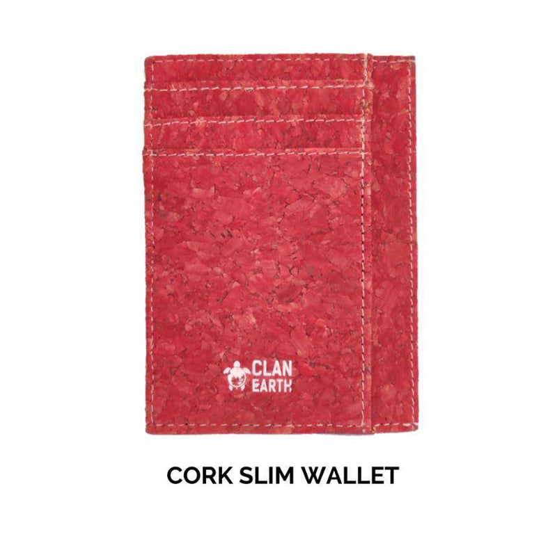Buy DODO Slim Cork Wallet - Wine Red | Shop Verified Sustainable Products on Brown Living