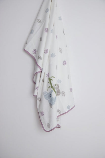 Dohar - K for Koala - Purple | Muslin blanket | Verified Sustainable by Brown Living™