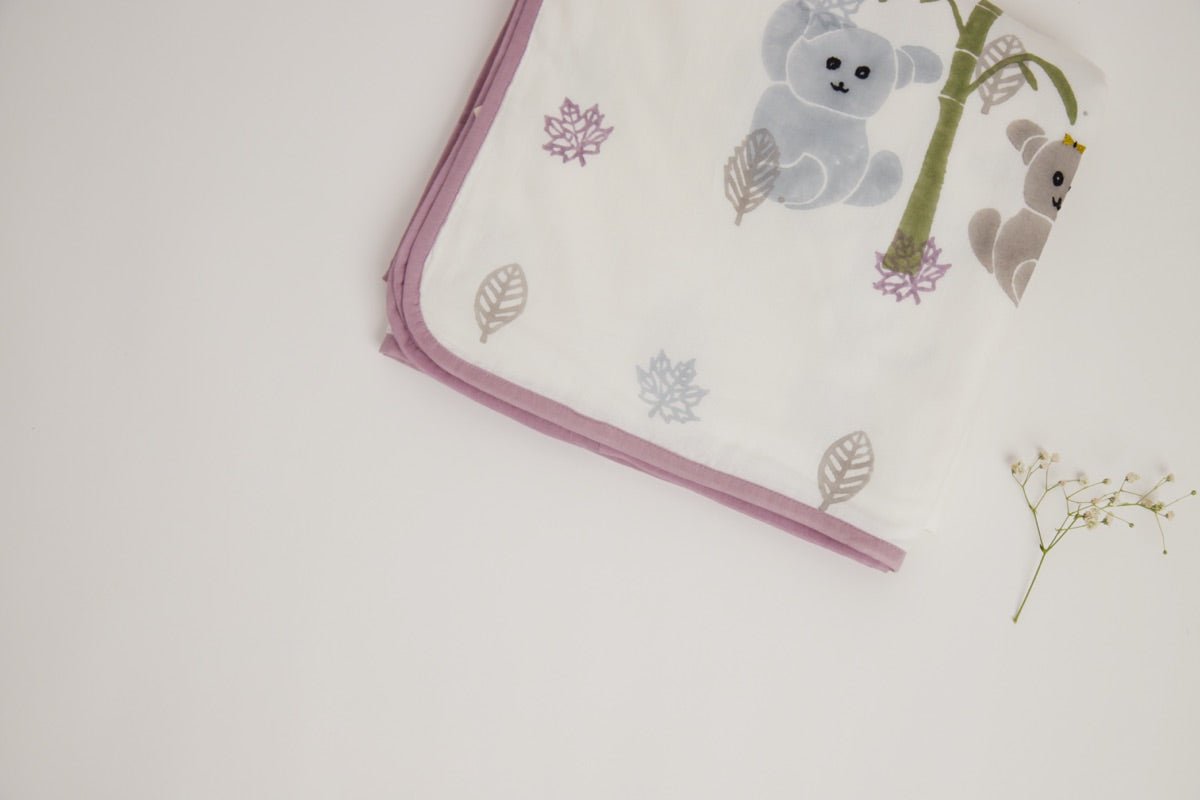 Dohar - K for Koala - Purple | Muslin blanket | Verified Sustainable by Brown Living™