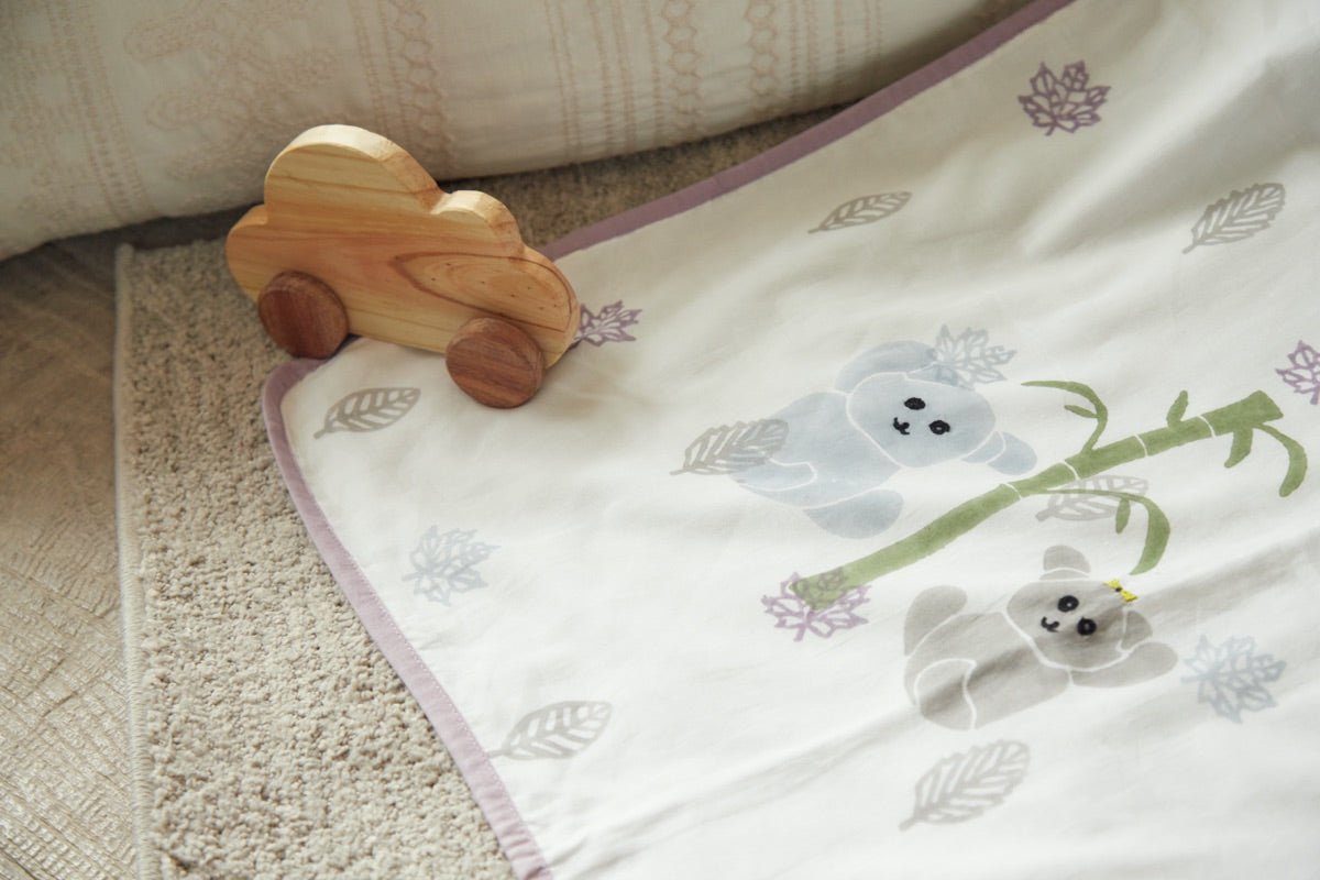 Dohar - K for Koala - Purple | Muslin blanket | Verified Sustainable by Brown Living™