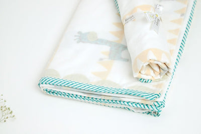 Dohar - My Best Gira Friend The Giraffe - Yellow – Bed Linens on Brown Living™. SKU: 249 - 16115 - MSY - CDB - 0031A - YellowTri. Img 12.