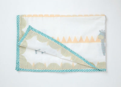 Dohar - My Best Gira Friend The Giraffe - Yellow – Bed Linens on Brown Living™. SKU: 249 - 16115 - MSY - CDB - 0031A - YellowTri. Img 1.