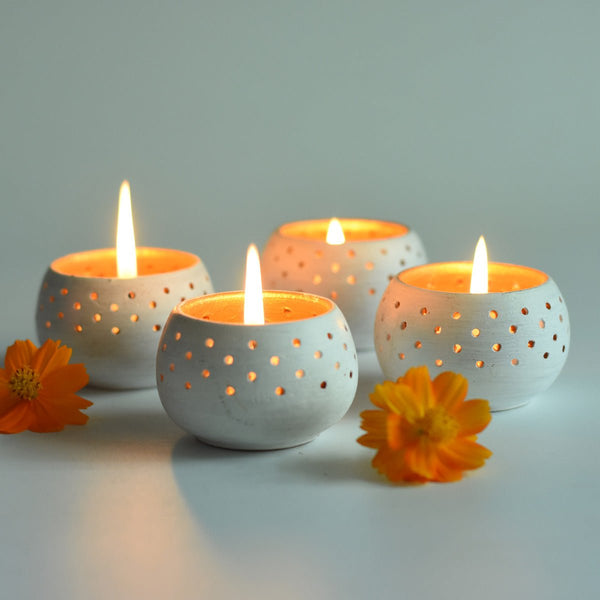 Pot DABAR Candle Holder 4pcs - CraftLipi - Handmade Products Made with  Love and Care in Villages of INDIA Candle Stand