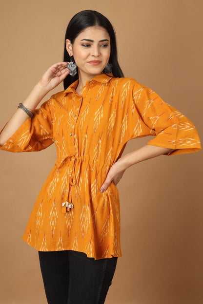 Dopahar Ikat Kaftan Cotton Top | Verified Sustainable by Brown Living™