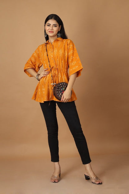 Dopahar Ikat Kaftan Cotton Top | Verified Sustainable by Brown Living™